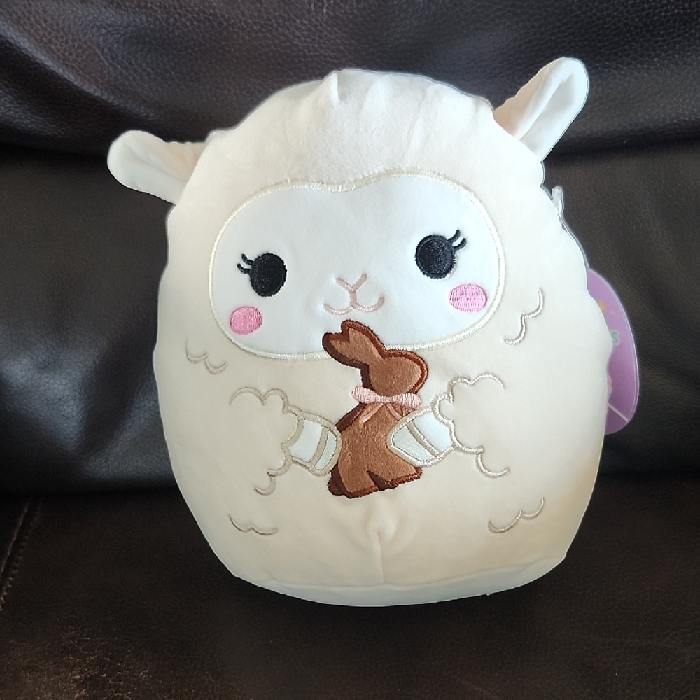 Sophie Lamb Squishmallow With Chocolate Bunny